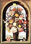 Ambrosius Benson Paintings - Vase of Flowers by Ambrosius Bosschaert the Elder